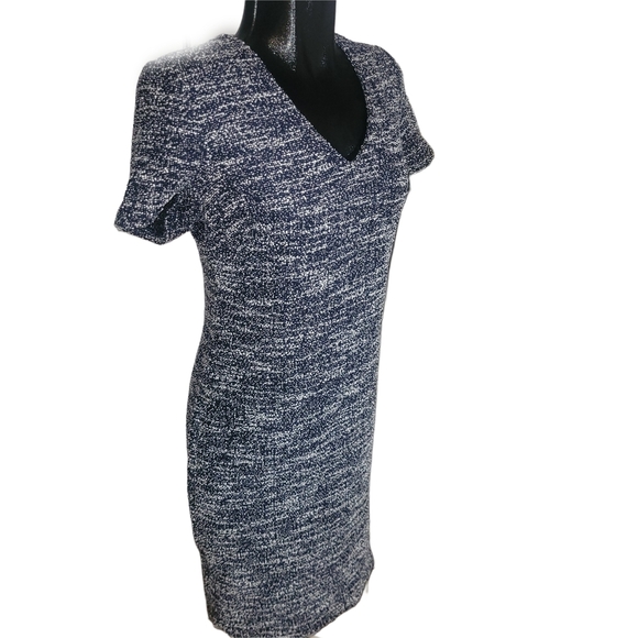 Banana Republuc Black and White Woven Short Sleeve Sheath Dress 6 - Picture 2 of 6